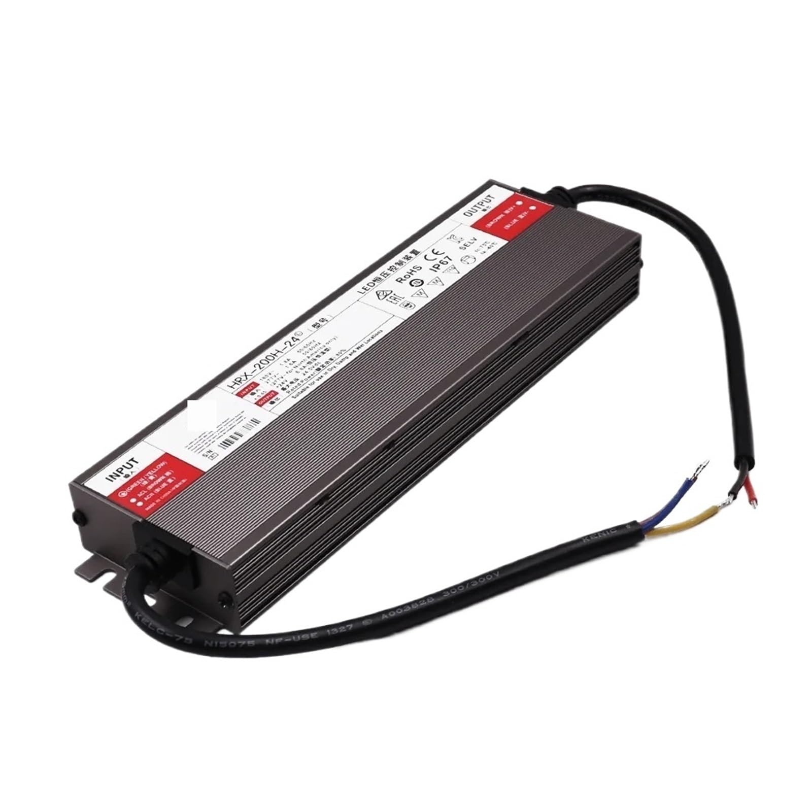 Driver LED impermeabile IP67 Alimentatore a tensione costante 12V 24V Trasformatore in alluminio(600W (170V-240V),DC 24V)