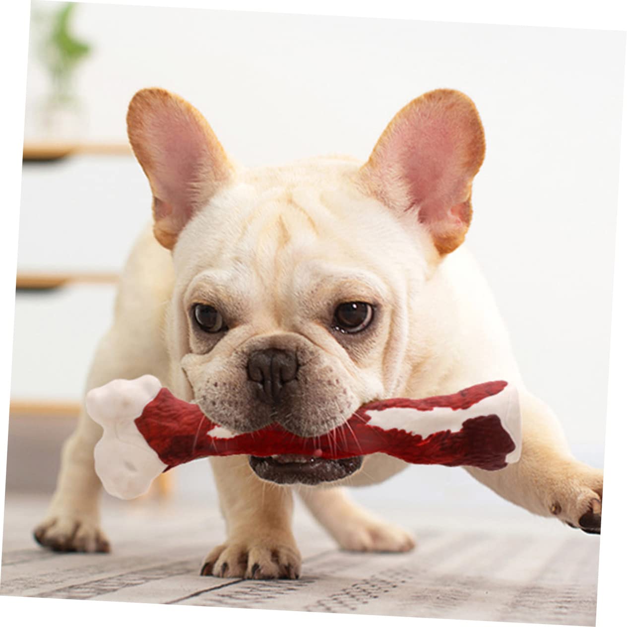 FRCOLOR 2 Huesos masticables para Mascotas Juguete Interactivo para Cachorros en Forma de Hueso Masticar Hueso Juguete Dogman Juguete para Perros Molar Animales pequeños Goma