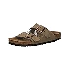 Birkenstock Unisex Arizona Soft Footbed Slippers, Taupe, 5 US Women
