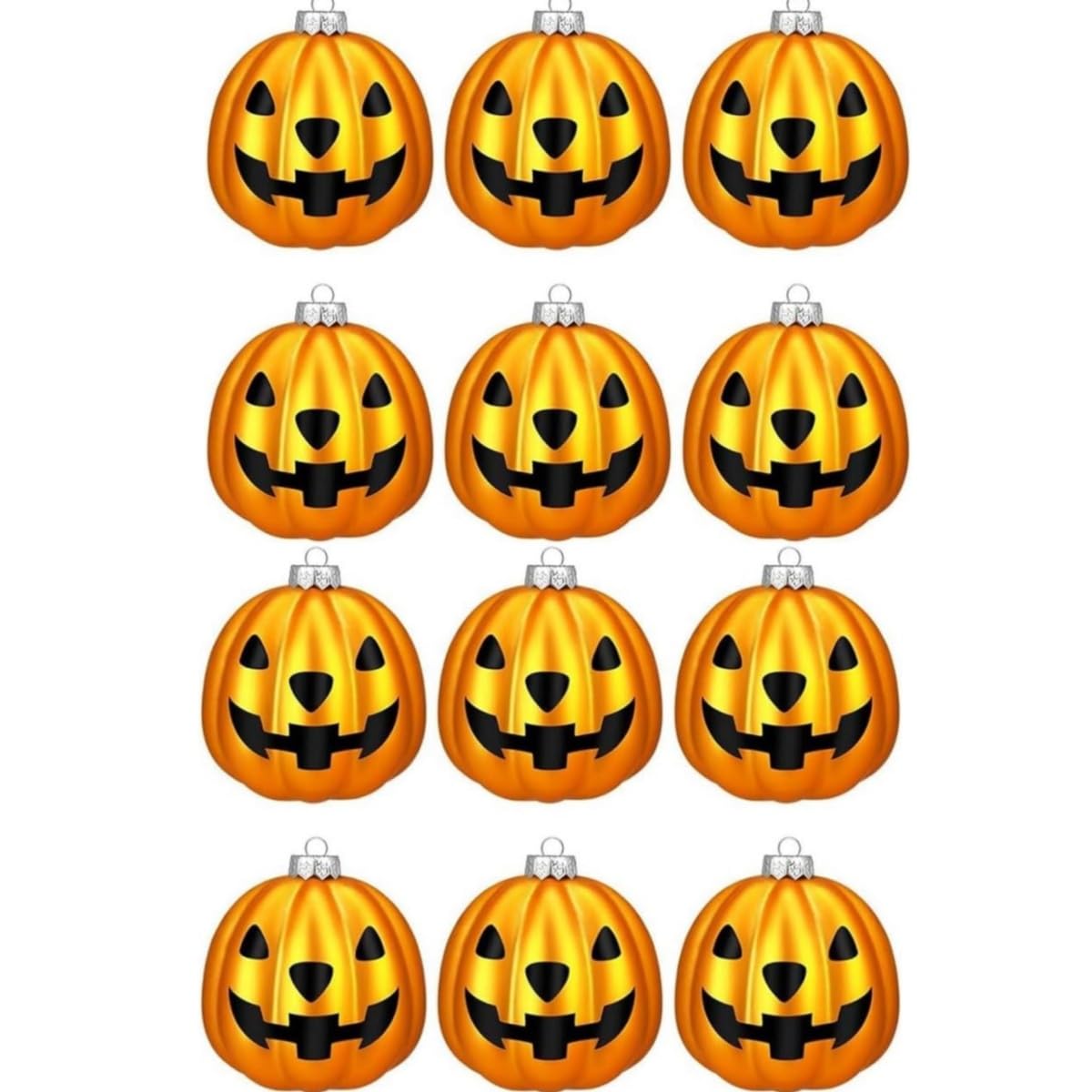 DUOLEIMI ハロウィン飾り ボール ハロウィン オーナメント 12個入り 直径5cm かぼちゃ オレンジ 装飾ボール パンプキン ボールオーナメント ツリー用 ハンギングデコレーション ハンギングボール