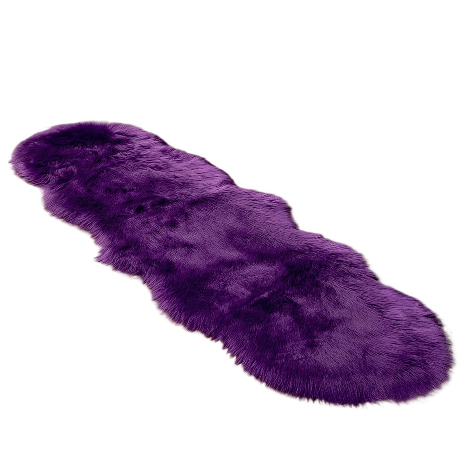 Teppich Flauschiger Weicher Kunstpelz, flauschiger Teppich, moderne Sessel for Wohnzimmer, Dekoration, Matten, Schminktisch, Tatami, Schlafzimmer, Lounge, Langhaar-Teppiche(2757-Purple,1.0P Shape 60x1