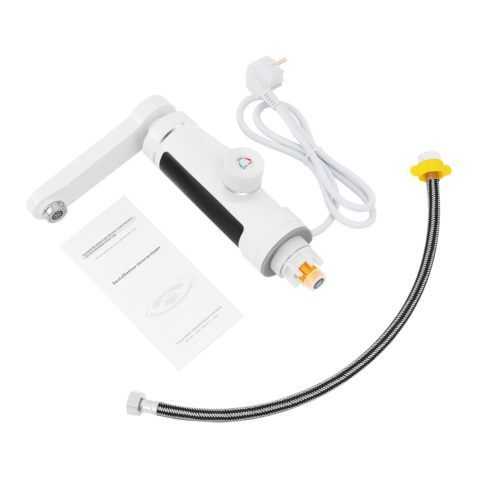Rubinetto Riscaldante, Rubinetto Elettrico 3000W 360° LED Temperatura Acqua