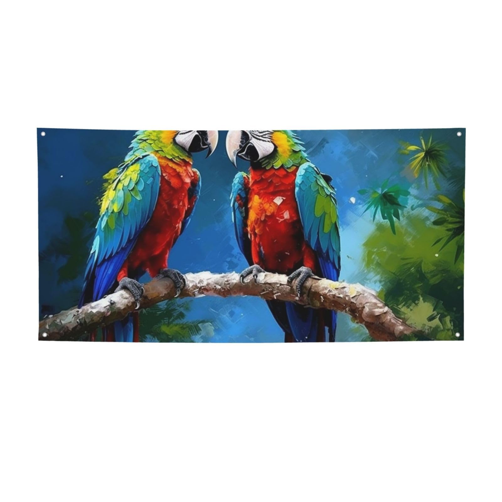 Welcome Banner Parrots Party Flag Photography Backdrop Birthday Background Wall Decor Sign 71 x 35 Inch Photo Props Banner and Sign Flag for Fence Garden Indoor Outdoor Decor Medium