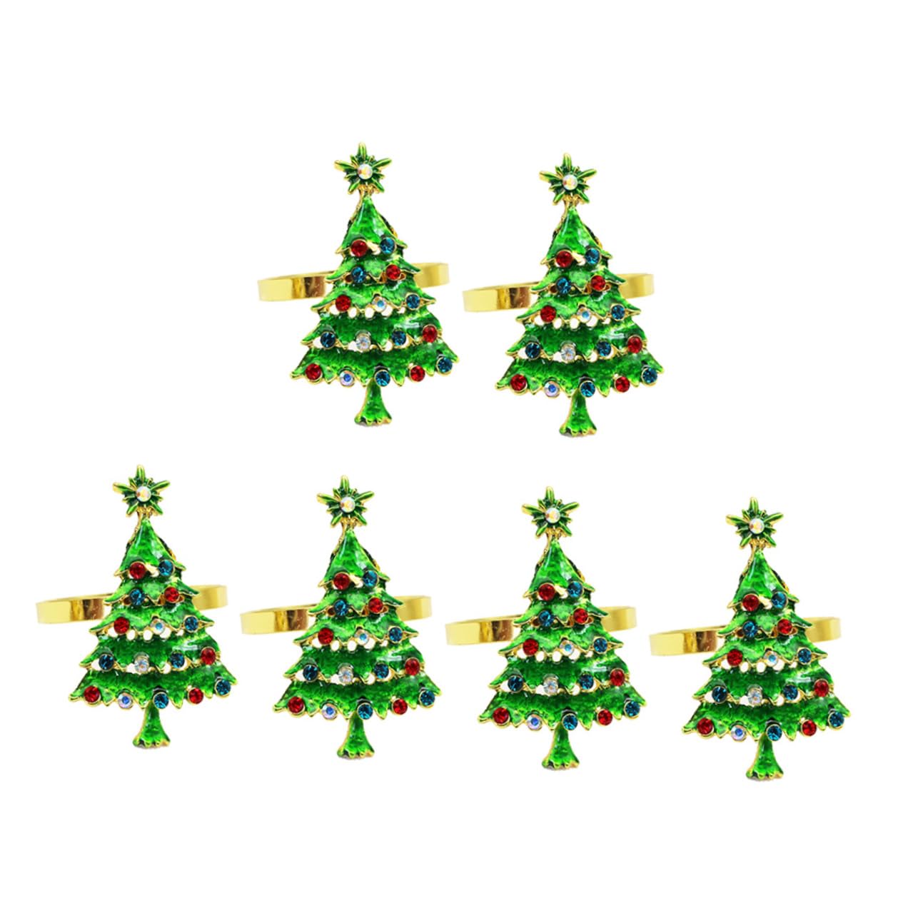 Alipis 12stücke Weihnachtsbaum Serviettenringe Metall Festliche Tischdekoration Für Weihnachten Hochzeiten Und Familienfeiern Xmas Tree Napkin Holder Für Stilvolle Anlässe