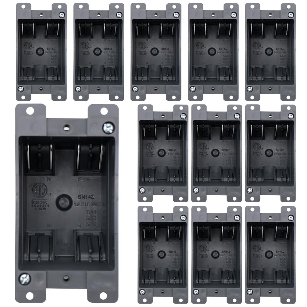Caja de toma eléctrica de una sola banda, trabajo antiguo, caja de conexiones de 14 pulgadas cúbicas, certificación ETL y certificación de fuego de 2 horas, para mejoras del hogar (paquete de