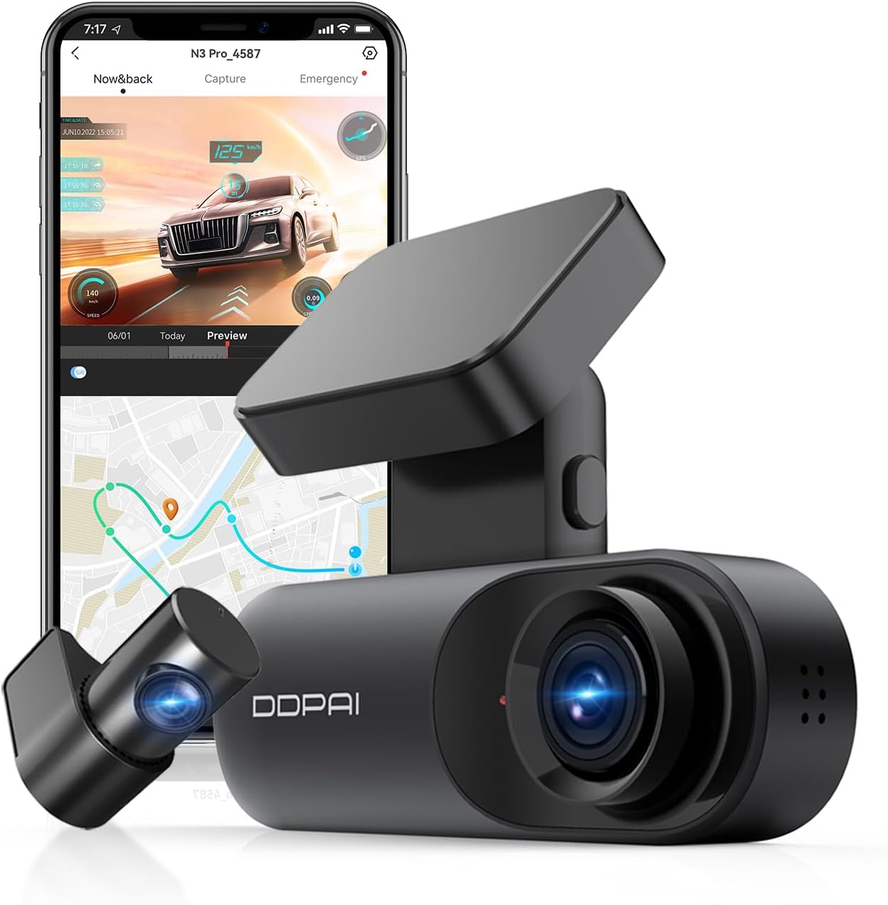 Amazon.com: DDPAI Dash Cam Front and Rear 2.5K Car Camera,1600P Front ...