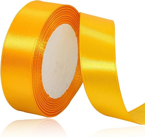 Miniatura 18 de Cinta dorada para envolver regalos, cinta de satén de 1 pulgada x 25 yardas para manualidades, fabricación de lazos para el cabello, coronas, ramos