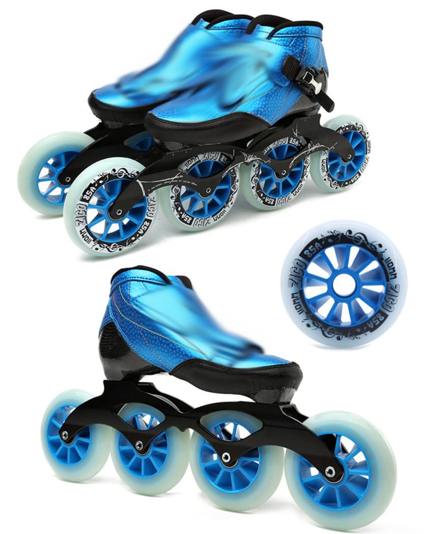 TGHY 8 Pièces Roues de Patinage de Vitesse 90mm 100mm 110mm Roues de Rechange pour Scooter Roues en PU 85A pour Patins à Roues Alignées et Casterboard,Bleu,110mm