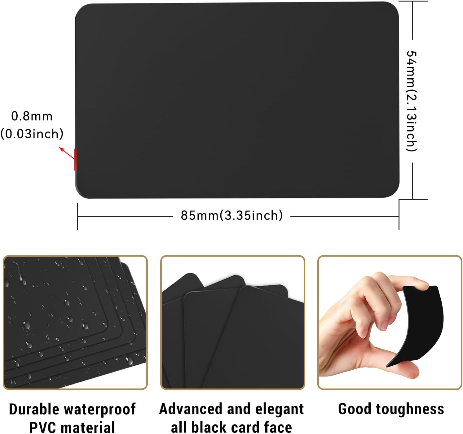 50pcs NTAG216 NFC Cards - Black, 868 Bytes Memory, Compatible with All NFC-Enabled Smartphones and Devices