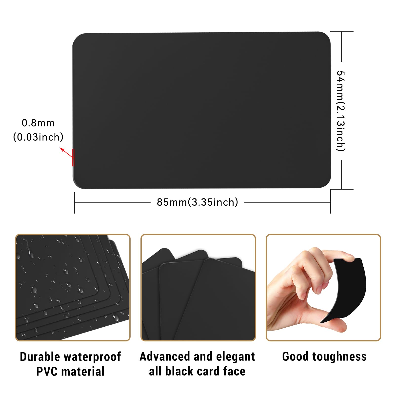 NTAG216 NFC-Karten – Schwarz, 868 Byte Speicher, kompatibel mit allen NFC-fähigen Smartphones und Geräten, 50 Stück