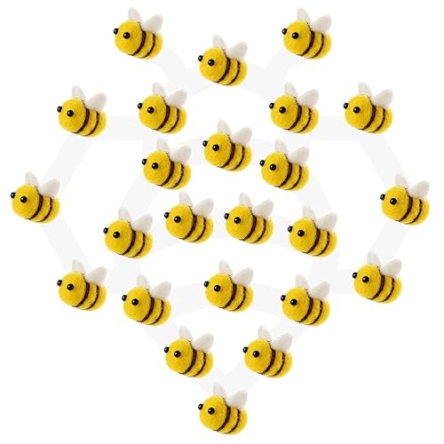 CINPIUK 24 Set Felt Bees for Crafts, Wool Felt Bumble
