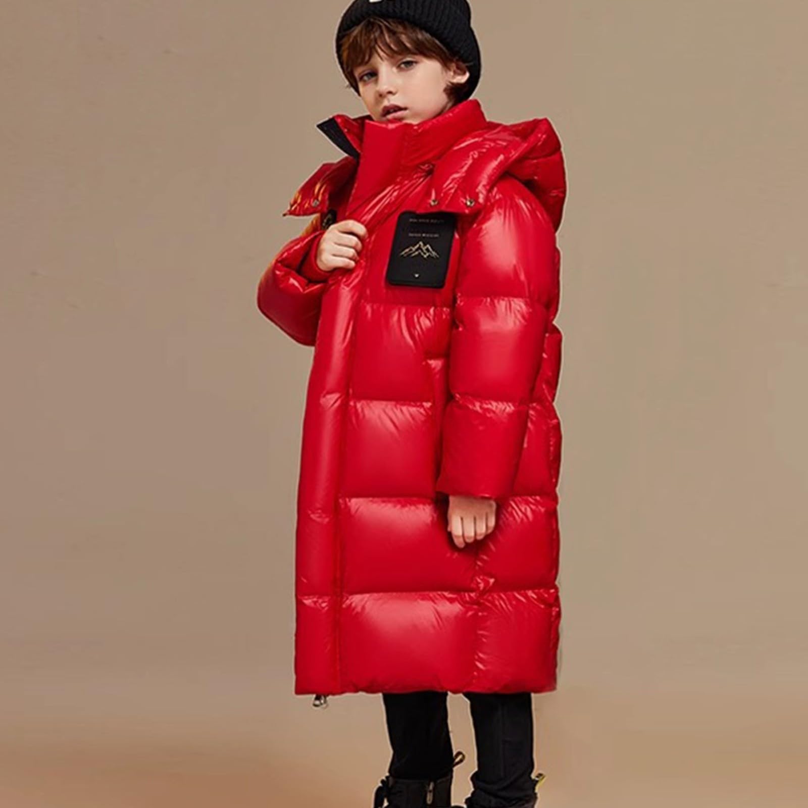 OBiQuzz Chaqueta acolchada para niños y niños: chaqueta de plumas cálida chaqueta de invierno ligera a prueba de viento, abrigo de invierno monocolor, chaqueta exterior con cremallera, abrigo clásico