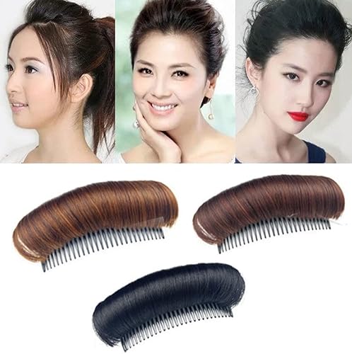 Miniatura 4 de 3 pinzas invisibles para el cabello postizo, base de volumen para mujeres, almohadilla de pelo esponjoso, herramienta de inserción para peinados de