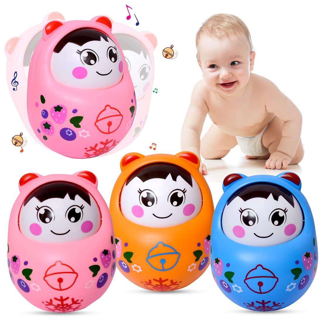 Wembley Roly Poly Push and Shake Wobbling Bell Sounds Tumbler Doll Toy for 3 Months & Above (Pack of 1) ISI Certified (Pink) (B0B25DDBM4) Amazon Price History, Amazon Price Tracker