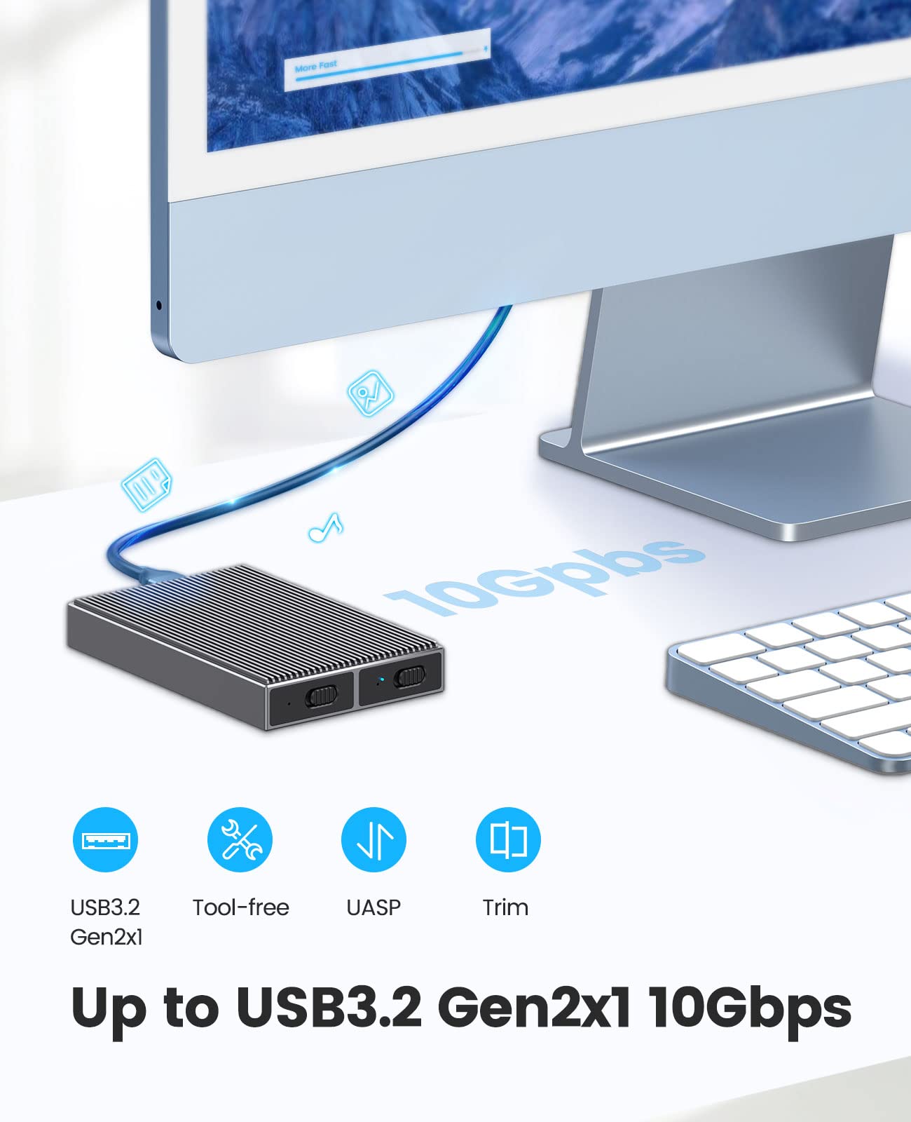 ORICO M.2 SATA 6Gbps Adapter SSD USB3.2 C - Dettaglio