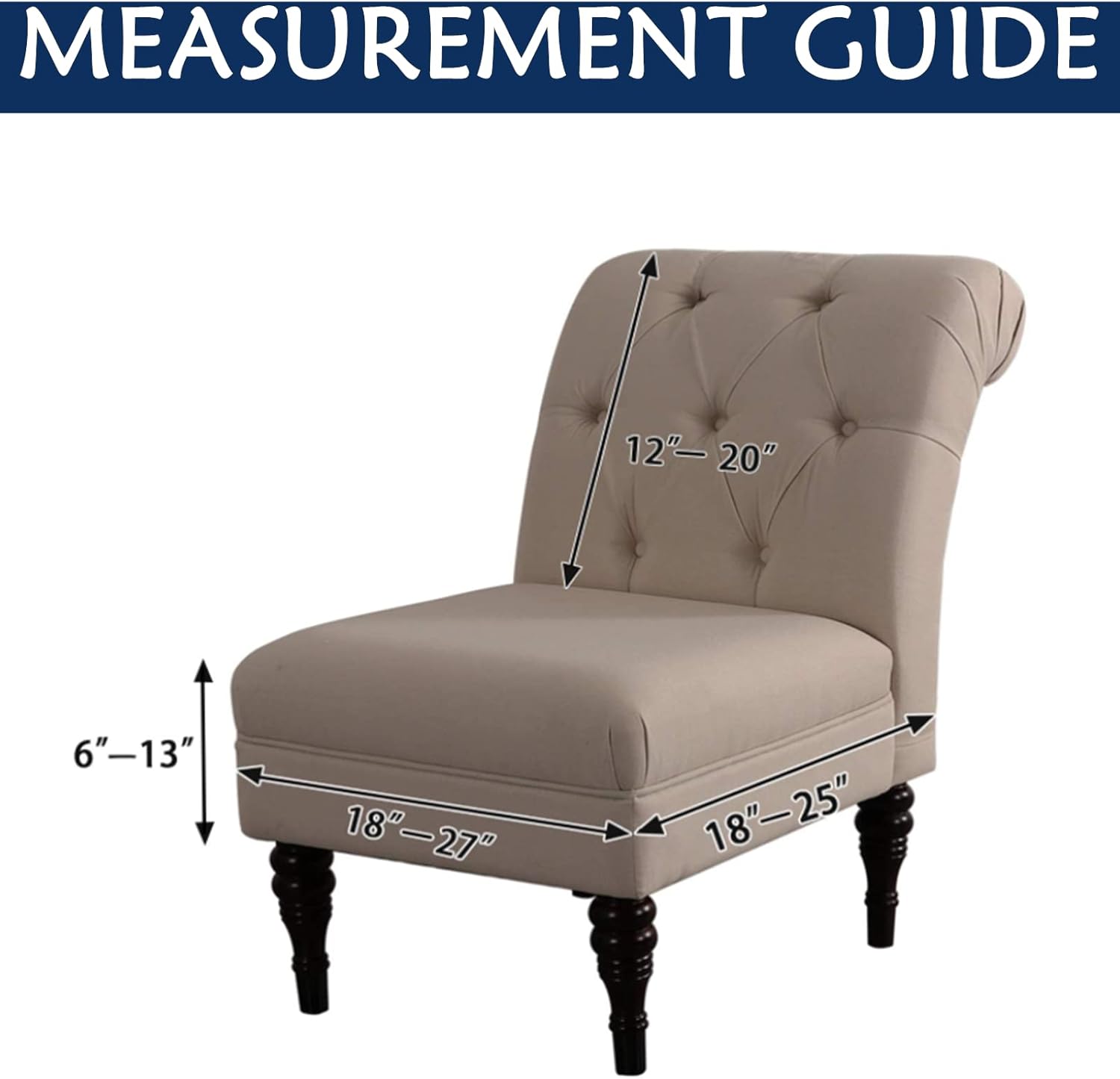 Velvet Armless Accent Chair Slipcover – Stretchy Soft Slipper Chair Cover, Removable Furniture Protector for Living Room, Bedroom, Hotel (Brown)