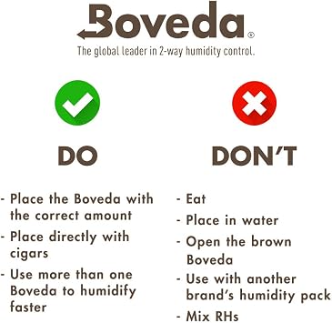 Boveda 72 60g Humidor Cigar Box Humidifier Economic Package with 5
