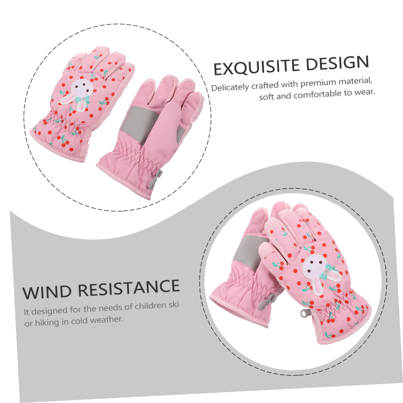 SHERCHPRY 3paare Winterfeste Mädchen Ski Handschuhe Mit Cartoon-Design Warm Und Winddicht Für Skifahren Snowboarden Und Outdoor-aktivitäten