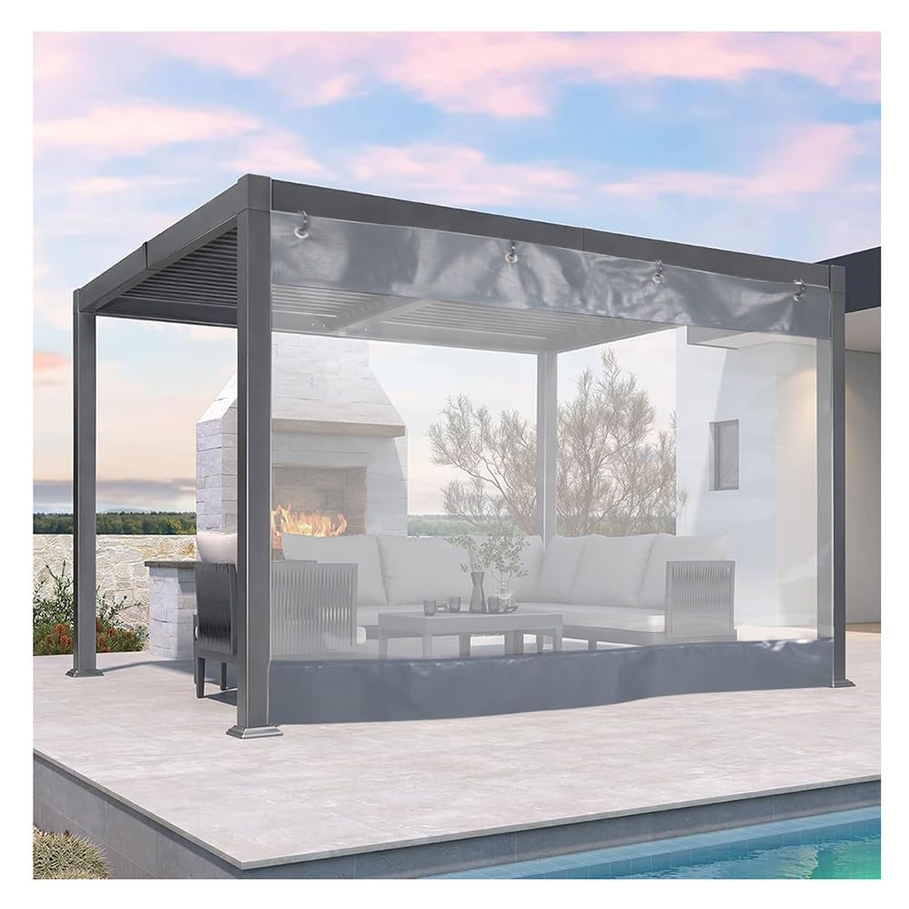Bâche d'extérieur transparente PVC 3x2,2m étanche avec œillets pour pergola et garage