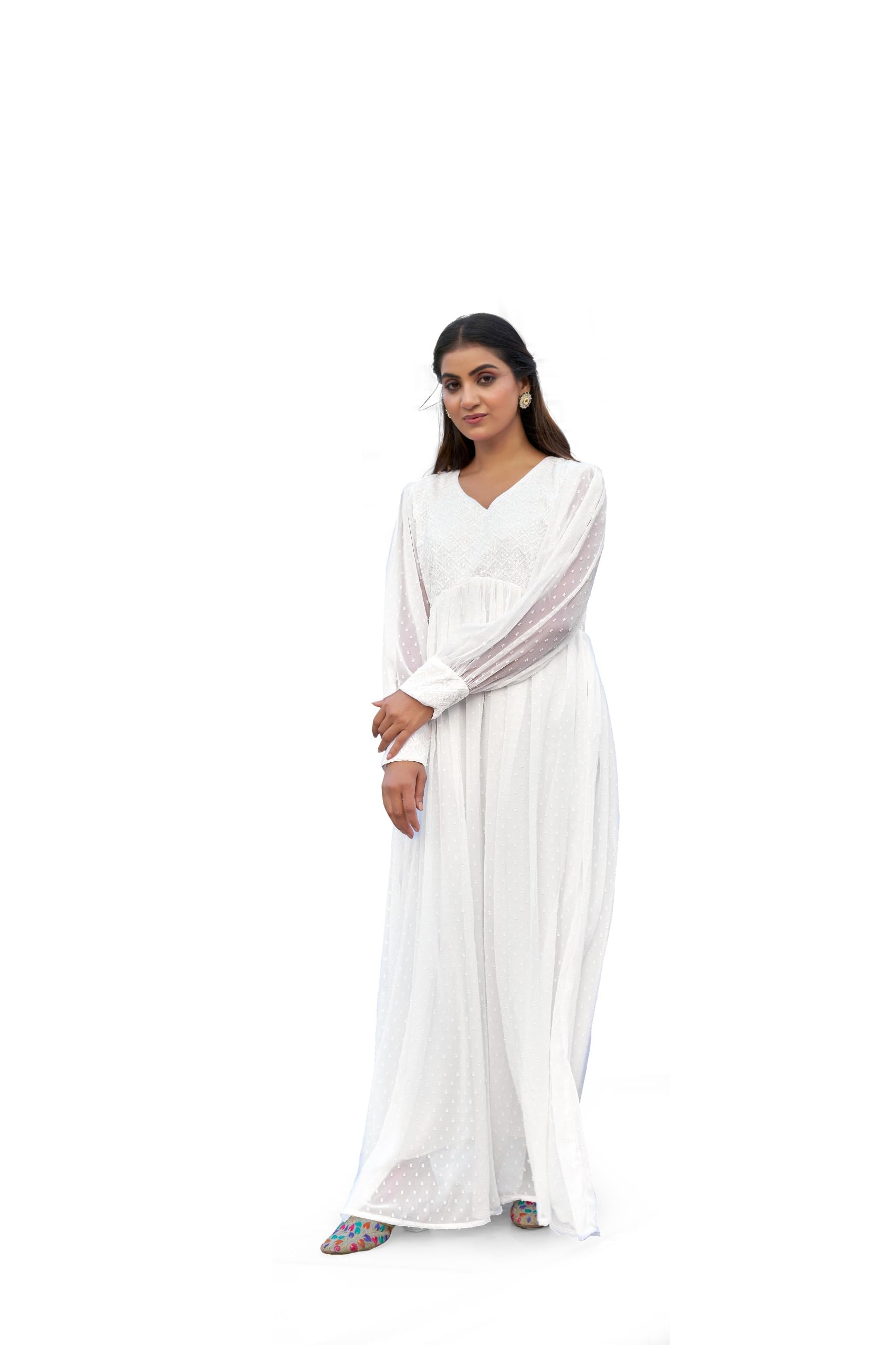Georgette Women Gown Maxi Dress Full Stitched Western Gown Long Dress-image-38