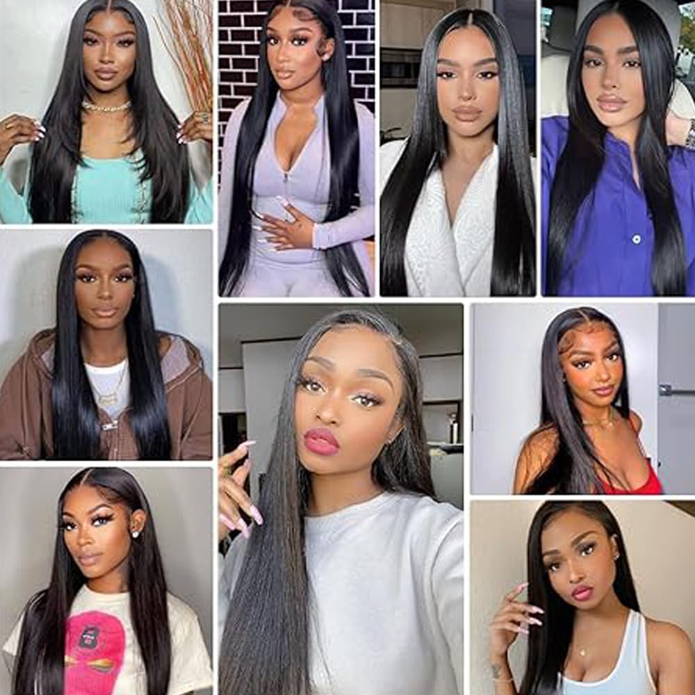 Cheveux Humains Straight Human Hair Bundles 1B Natural Black Human Hair Extensions Echthaar Tressen Double Weft Unprocessed Virgin Hair for Woman 1 Bundle 22 Inch
