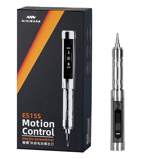 YKEY Original MINIWARE ES15S Mini Electric Power Screwdriver Rechargeable Portable Small Cordless Smart Motion Control with 24 Magnetic