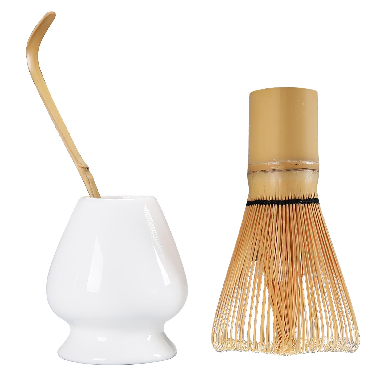 Kit Matcha 3 Pièces En Bambou - Fouet, Support Céramique Et Spatule Pour Préparer Votre Thé Matcha Traditionnel - 2