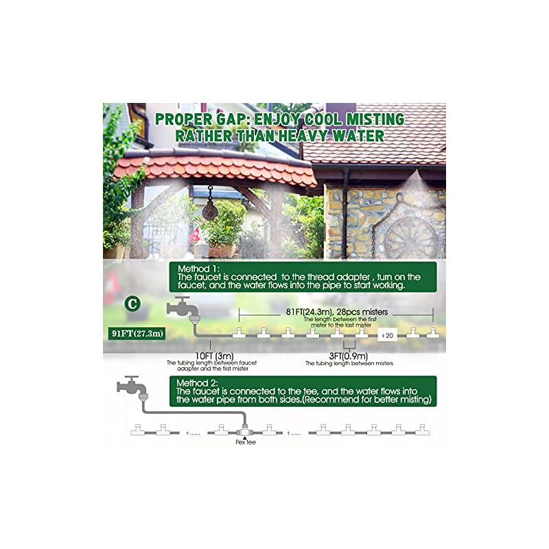 Aimego Misters for Outside Patio - Water Misters for Cooling Outdoor Patios Porch Garden Yard Trampoline Backyard - Image 3