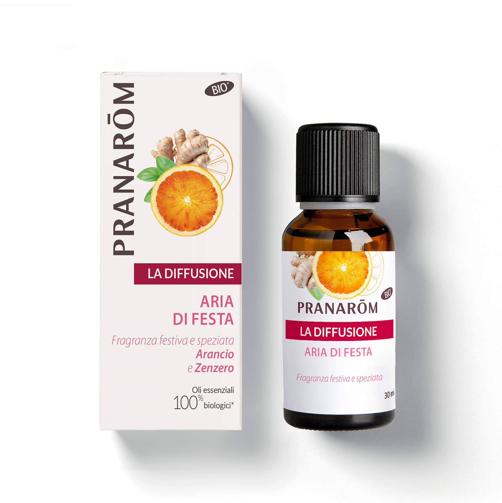 Pranarôm Espíritu Festivo Bio Aceites Esenciales Difusión 30 ml | Sinergia ecológica para difusión · Aroma festivo y cálido para el hogar · Bienestar y ambiente acogedor