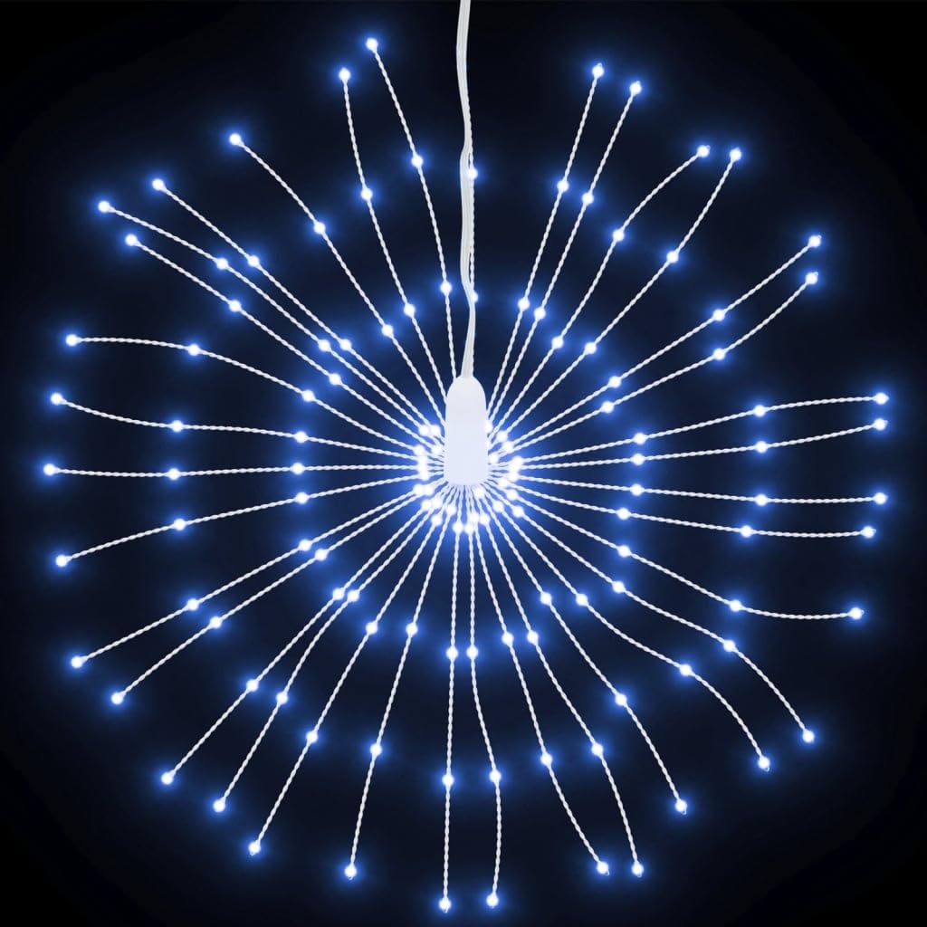 Homgoday Luci natalizie fuochi d'artificio 8 pezzi catena luminosa fuochi d'artificio luci natalizie 8 modalità fuochi d'artificio luci con telecomando per feste natalizie decorazioni 140 LED bianco