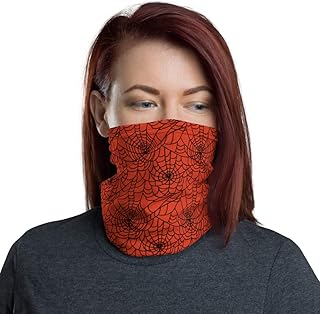 Spider Web Style Vermilion Breathable Washable Neck Gaiter