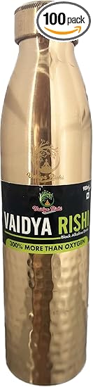 Vaidya Rishi | Copper bottle Black water Infused with Essential Minerals (950 ml ) | Pack of 1