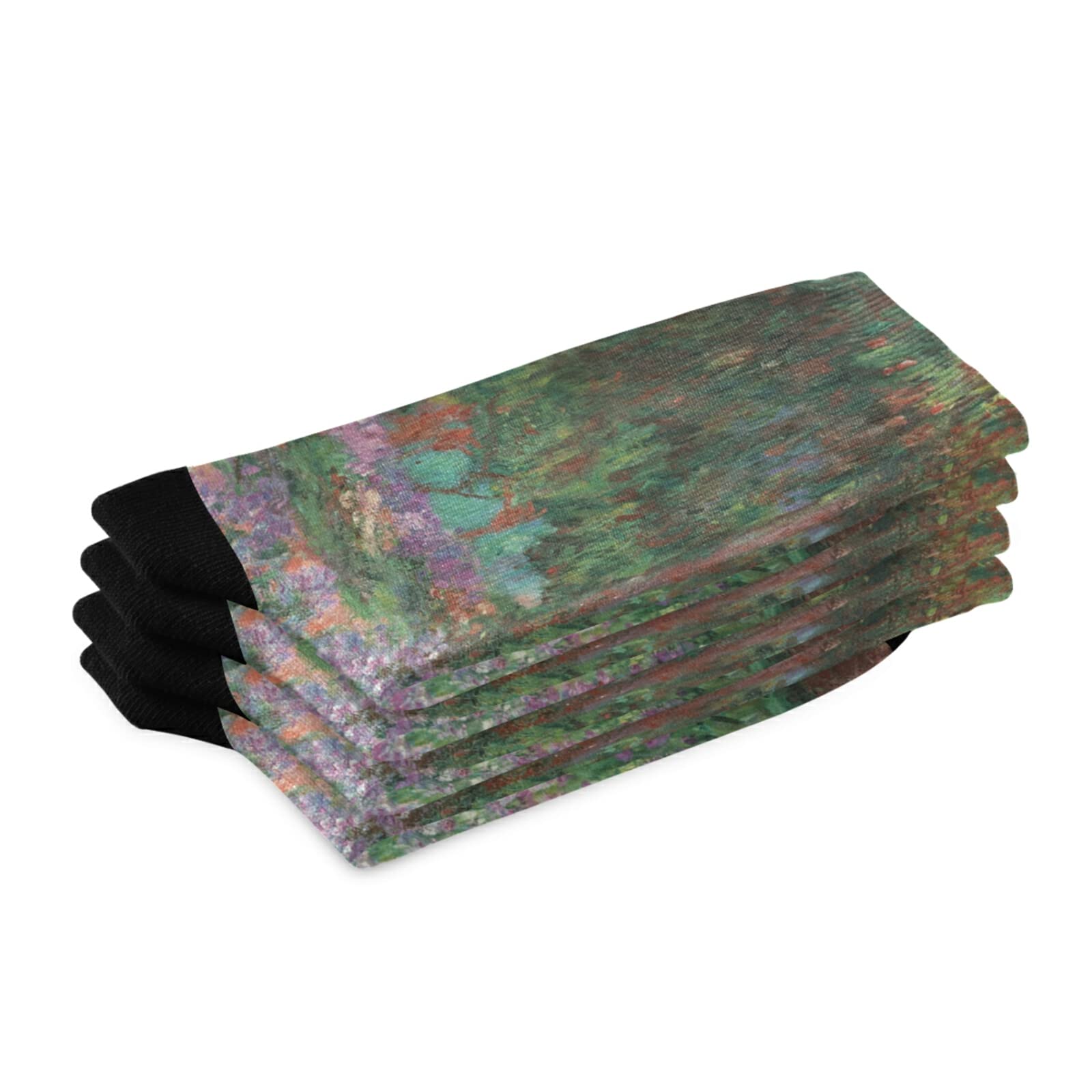 AHOMY Womens Socks Monet's Garden 1 Pairs Cozy Crew Socks for Women