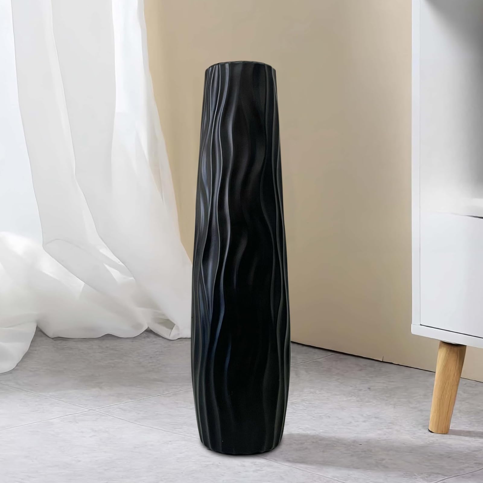 Jarrón alto para suelo, 58 cm de alto, jarrones de pie grandes, decoración moderna de centros de mesa grandes, para el hogar, cocina, granja, dormitorio, lugar de trabajo, sala de estar, boda