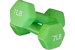 7 Lb Vinyl Coated Dumbbells Hand Weights for Home Gym Workouts