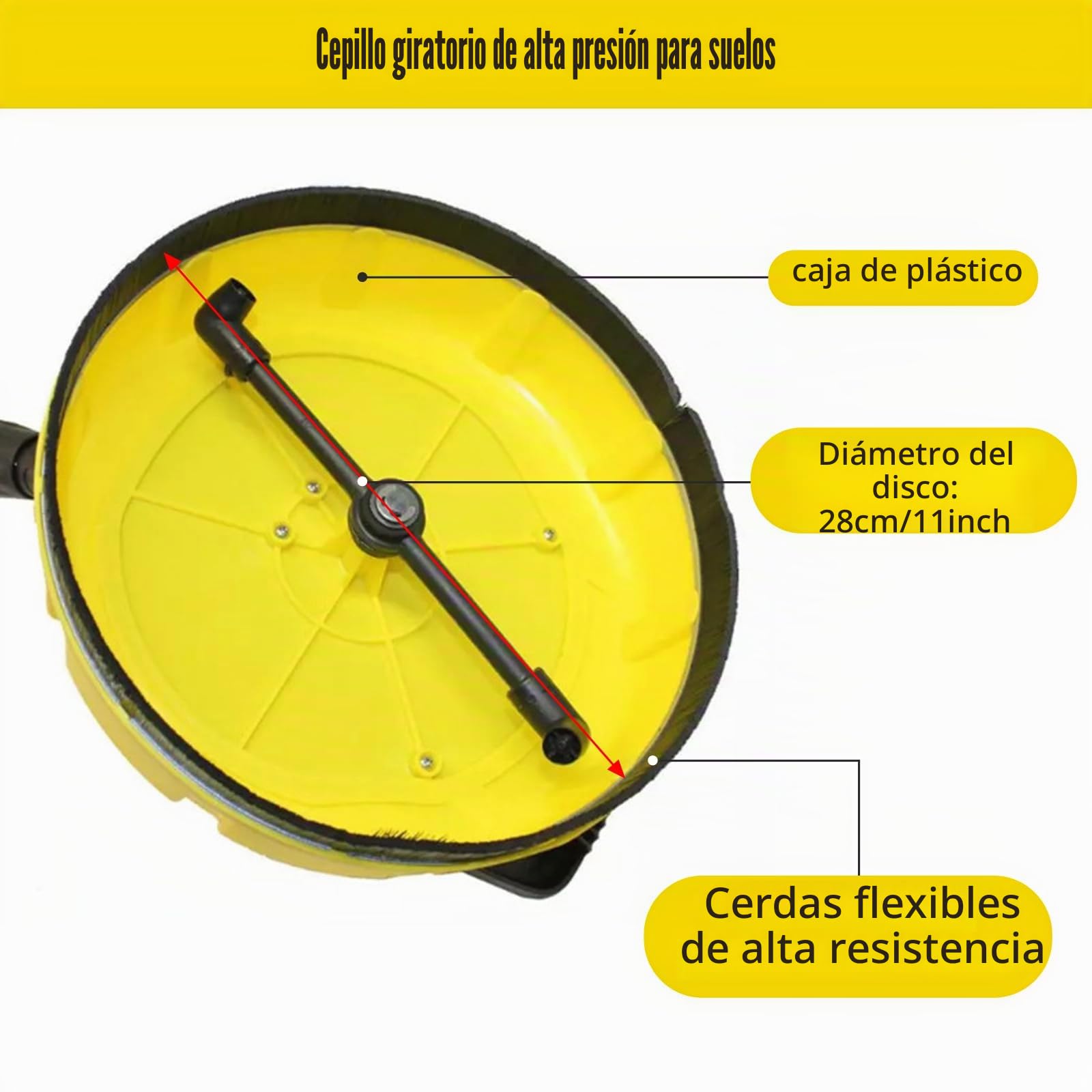 Cepillo rotativo para limpiadora de superficies Karcher K, limpiadora de superficies Kärcher K-serie K2, K3, K4, K5, K6, K7, limpiadora de superficies rotativa (con caja de limpieza)