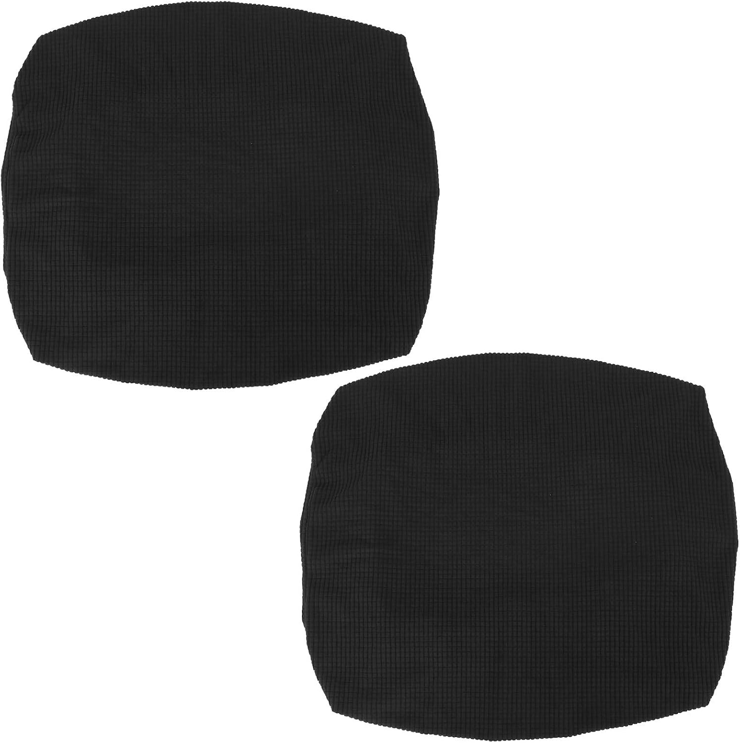Rectangular Piano Bench Cover Black 2pcs Elastic Polyester