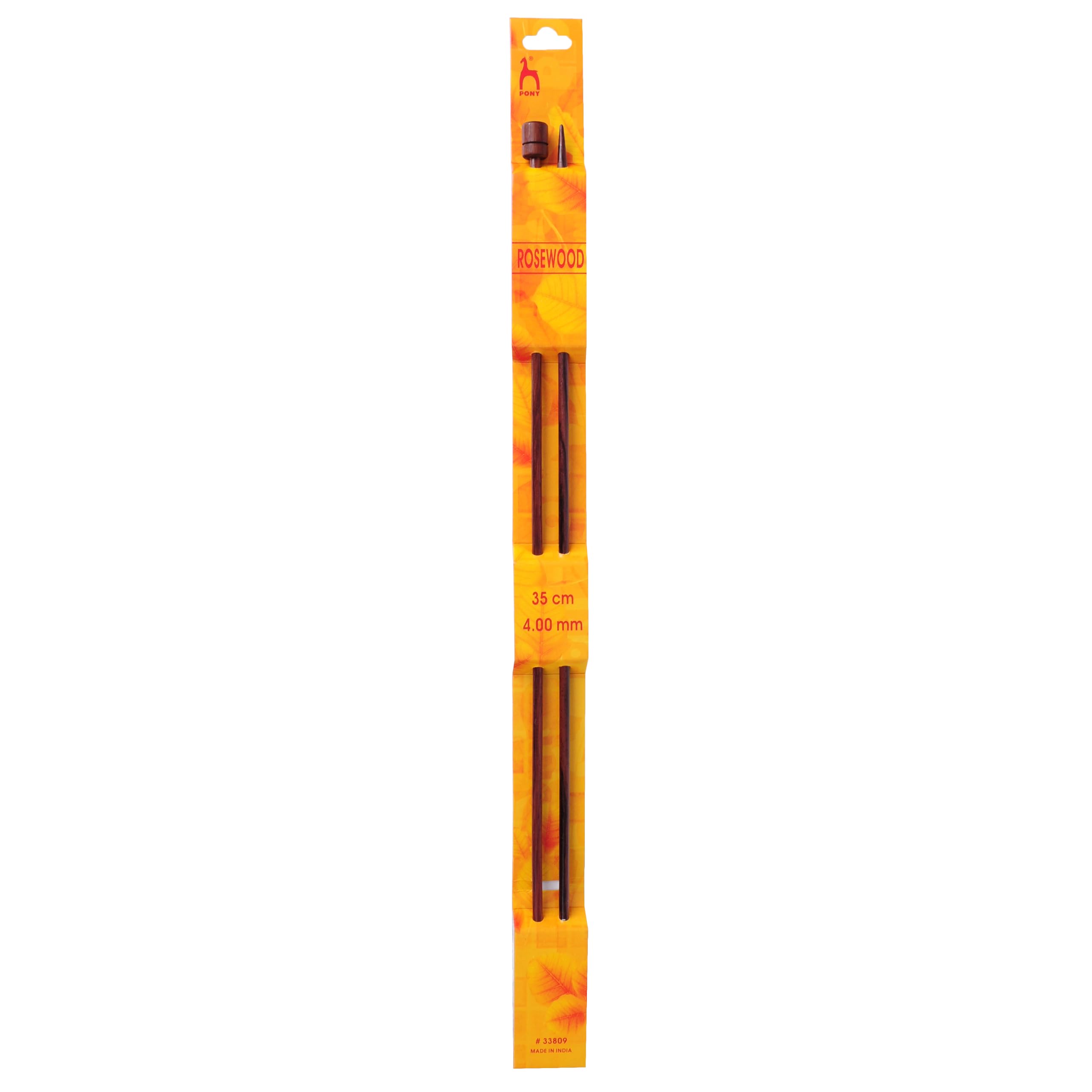 Pony Rosewood Knitting Pins Needles - Single Ended (35cm x 4.00mm)