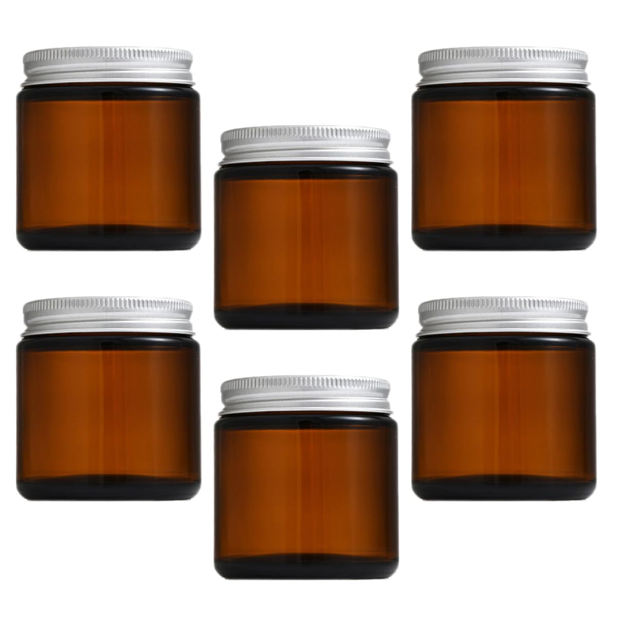 Artibetter Set da 6 Barattoli di Vetro Ambrato per Candele con Coperchio in Alluminio, Contenitori Riempibili da 120g per Candele Fai da Te, Vasetti Profumati per Decorazioni e Bomboniere