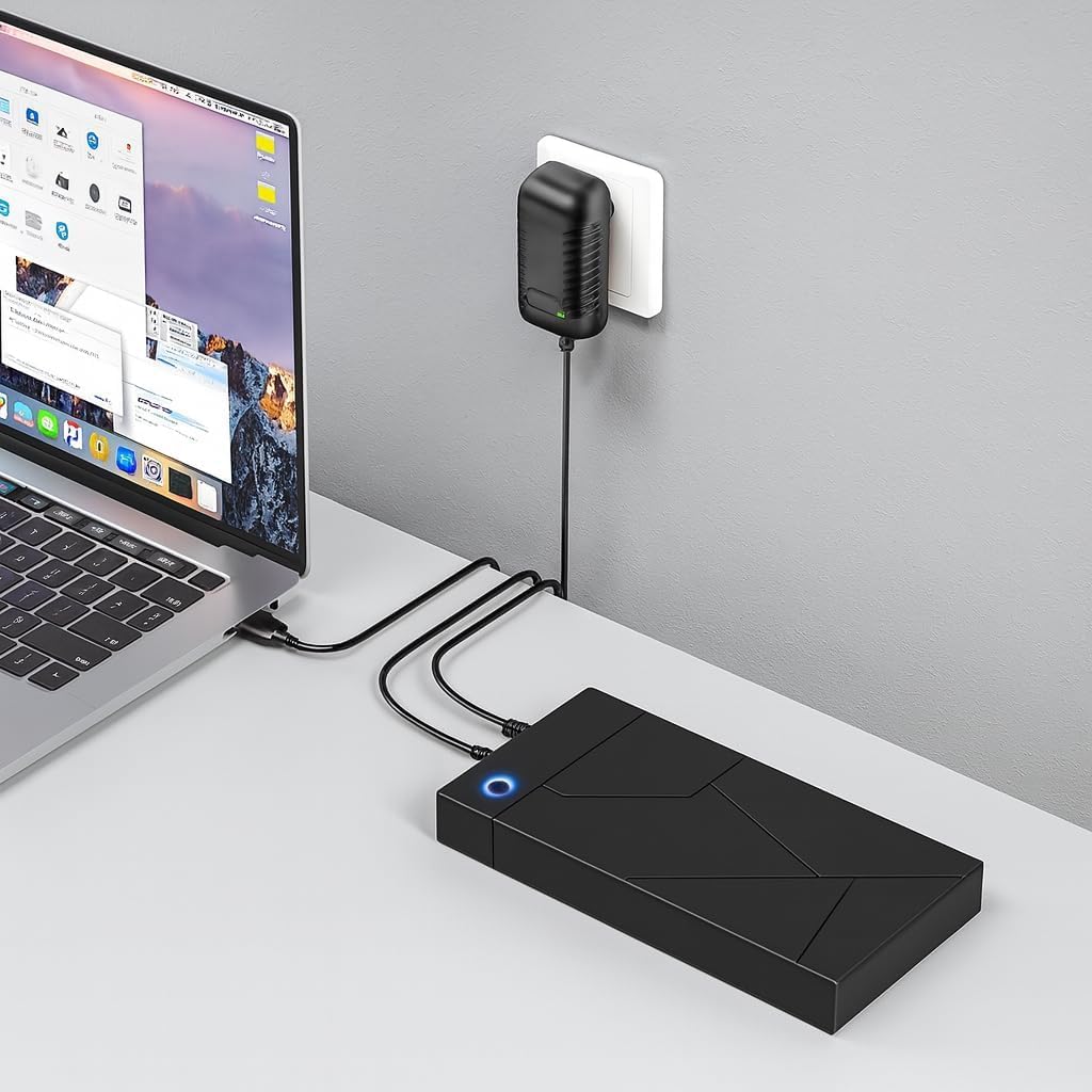 Hard disk esterno (2 TB) USB 3.0 HDD compatibile con PC, laptop, Mac, PS5, Xbox, backup Plug & Play, archiviazione, foto, film, giochi