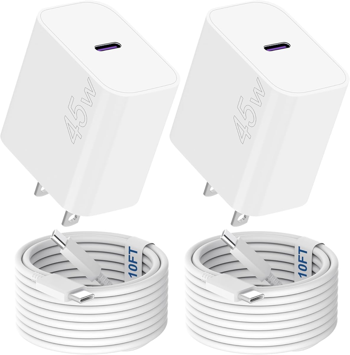 iPhone 17 Pro Max Charger Fast Charging, 45W USB C Wall Charger with 10FT Long Type C Charger Fast Charging Cable for iPhone 17/17 Plus/17 Pro Max/16/16 Plus/16 Pro/16 Pro Max/15/15 Pro/15 Pro Max