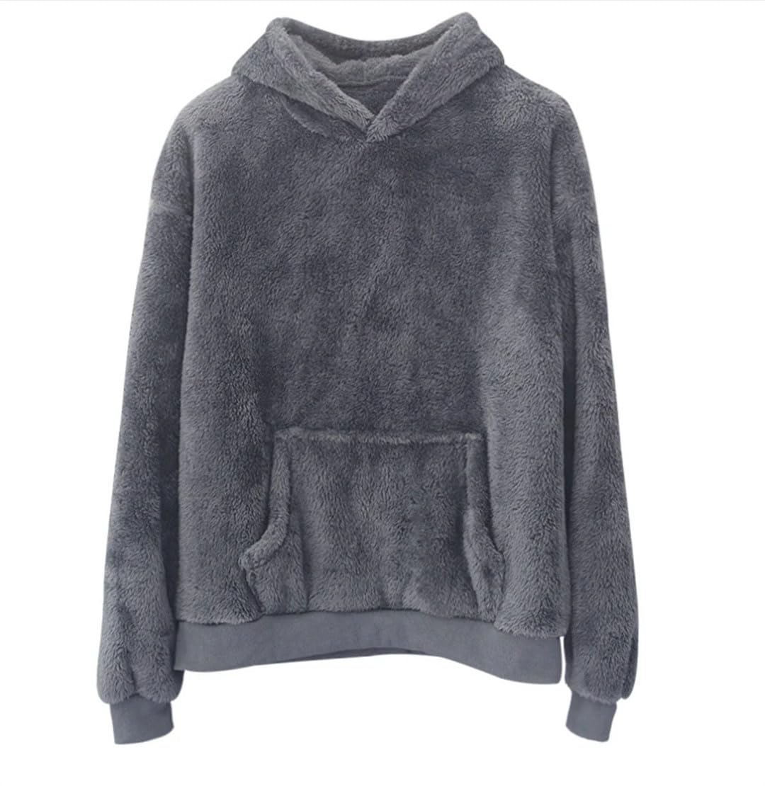 Damskie ciepłe puszyste bluzy z kapturem zimowe dwustronne polarowe odzież domowa sweter z kapturem męska wełna jagnięca zimowy sweter pulower bluzy