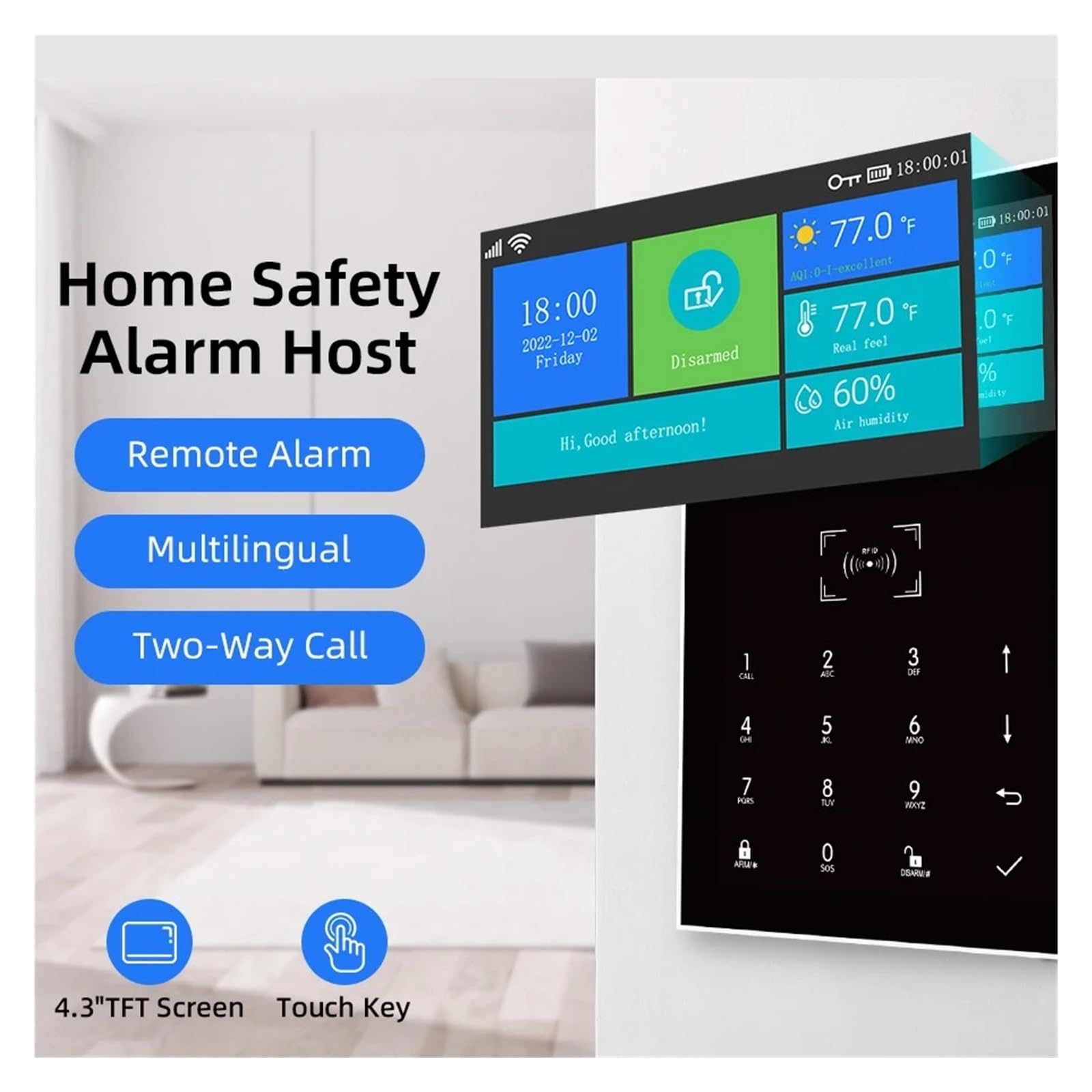 Wifi 4G Domowy System Alarmowy Antywłamaniowy Połączenie Bezprzewodowe GSM Aplikacja Tuya Zdalne Monitorowanie Inteligentny Dom Zdalny Monitoring(E)
