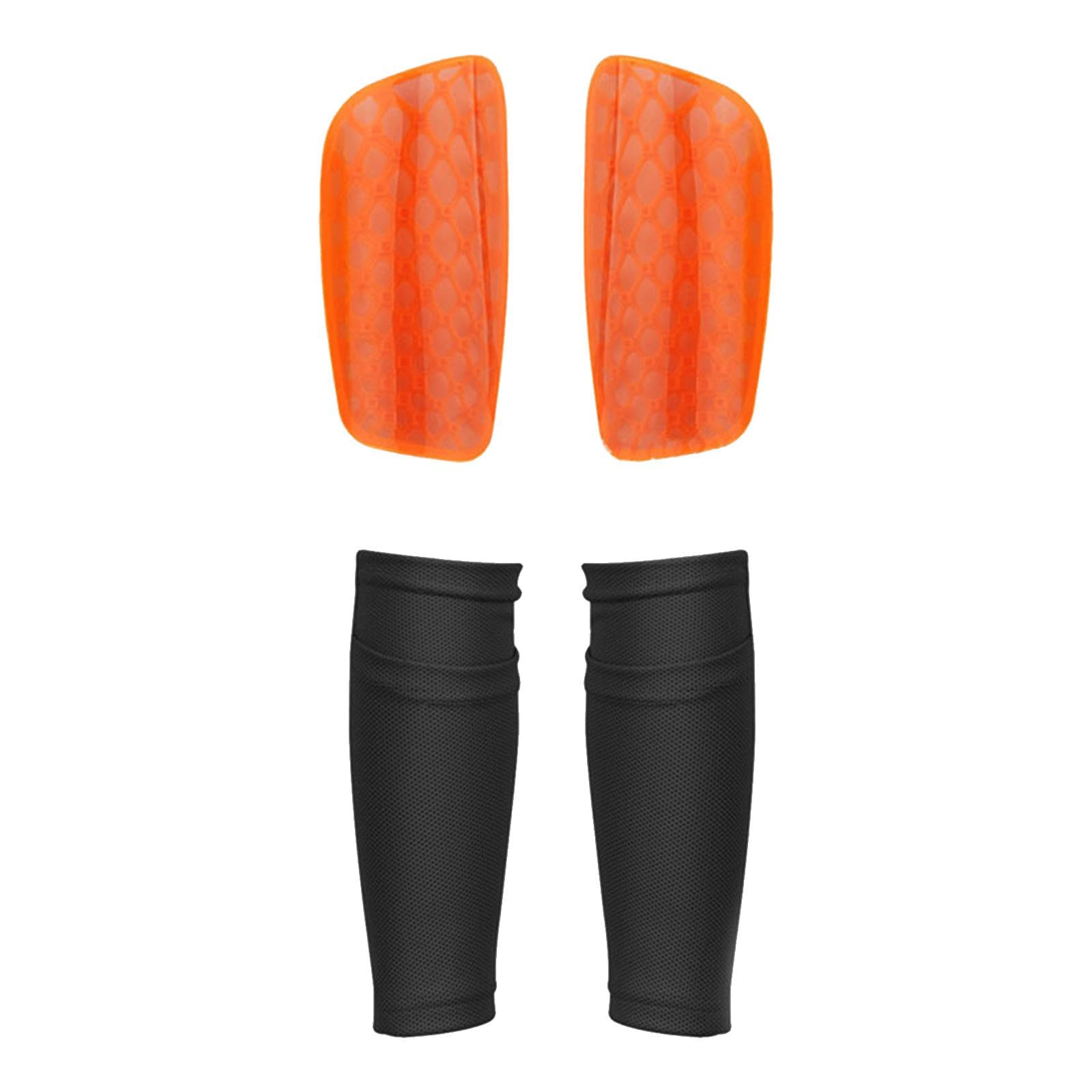 NIVAA 2Pcs Soccer Shin Guards Kids Basketball Teens Adult Compression Calf Sleeves orange-image-25