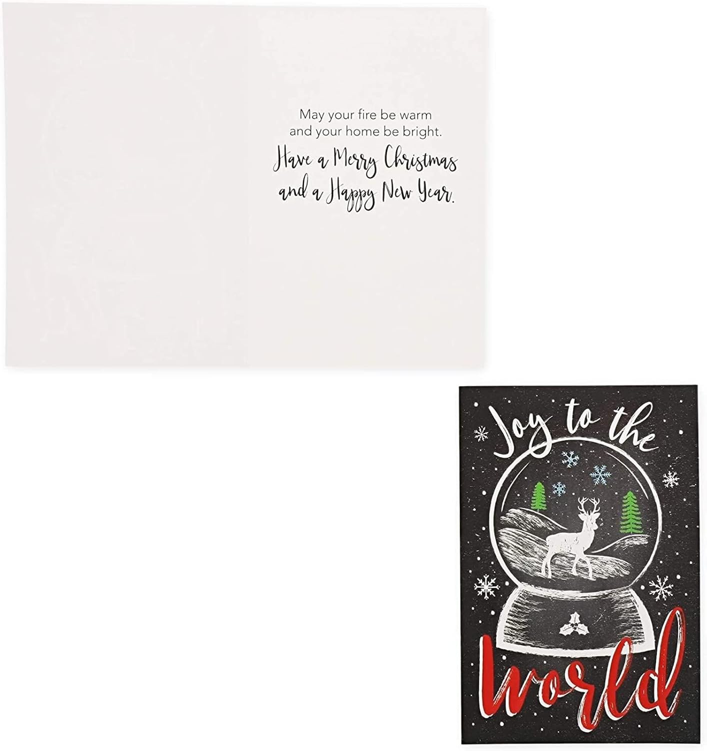 48 Pack Christmas Greeting Cards Assortment with Envelopes in 6 Holiday Chalkboard Designs (4 x 6 In)