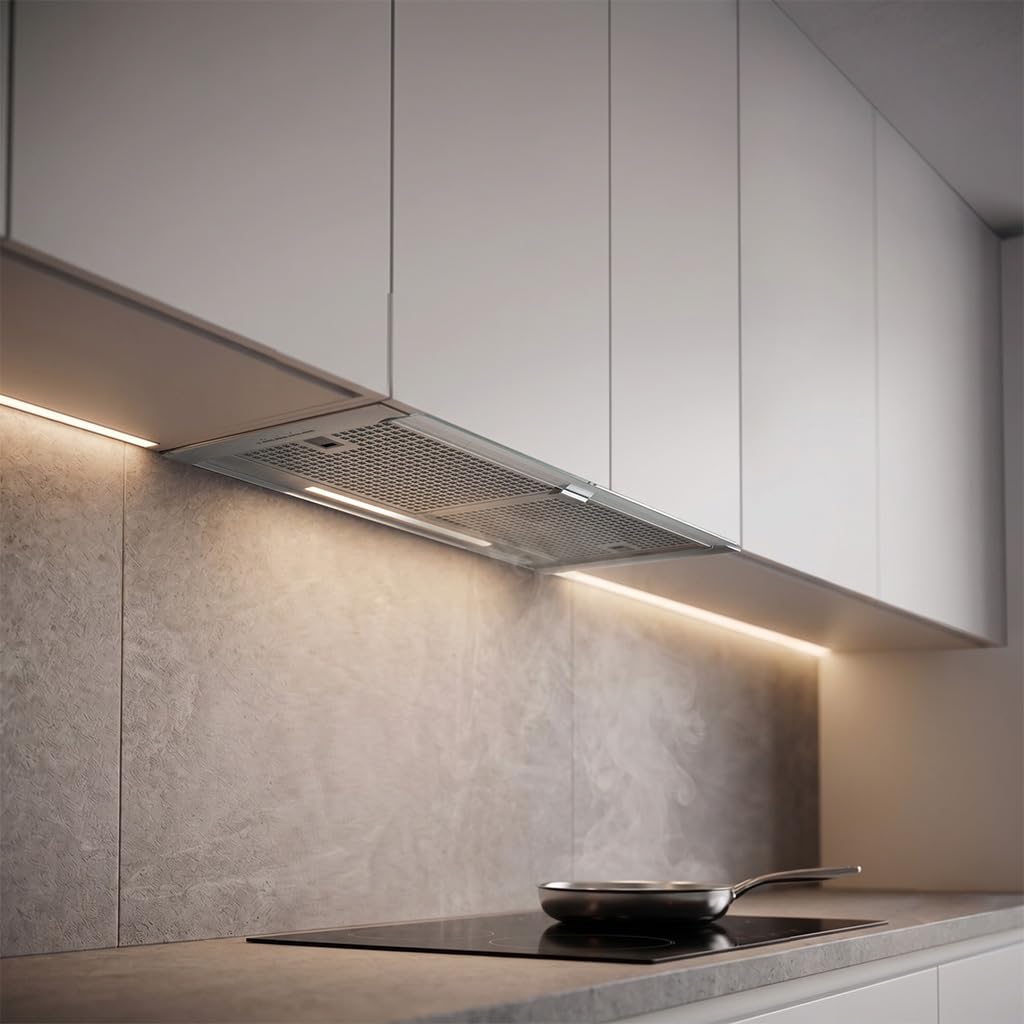 Campana Extractora Corona X 90, 90 cm, 850 m³/h, 4 Velocidades con Turbo, Panel Electrónico, LED Regulable, Temporizador, Filtros Inox Lavables, Acero Inoxidable