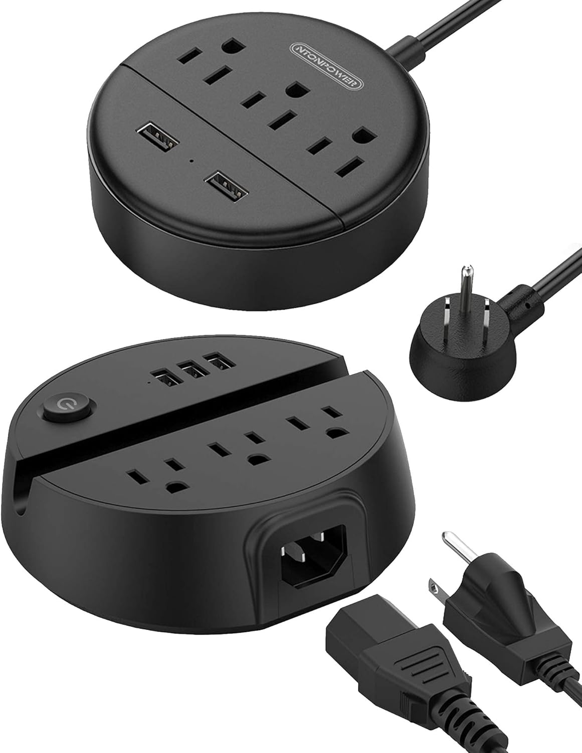 NTONPOWER Power Strip with USB Travel Power Strip Flat Plug