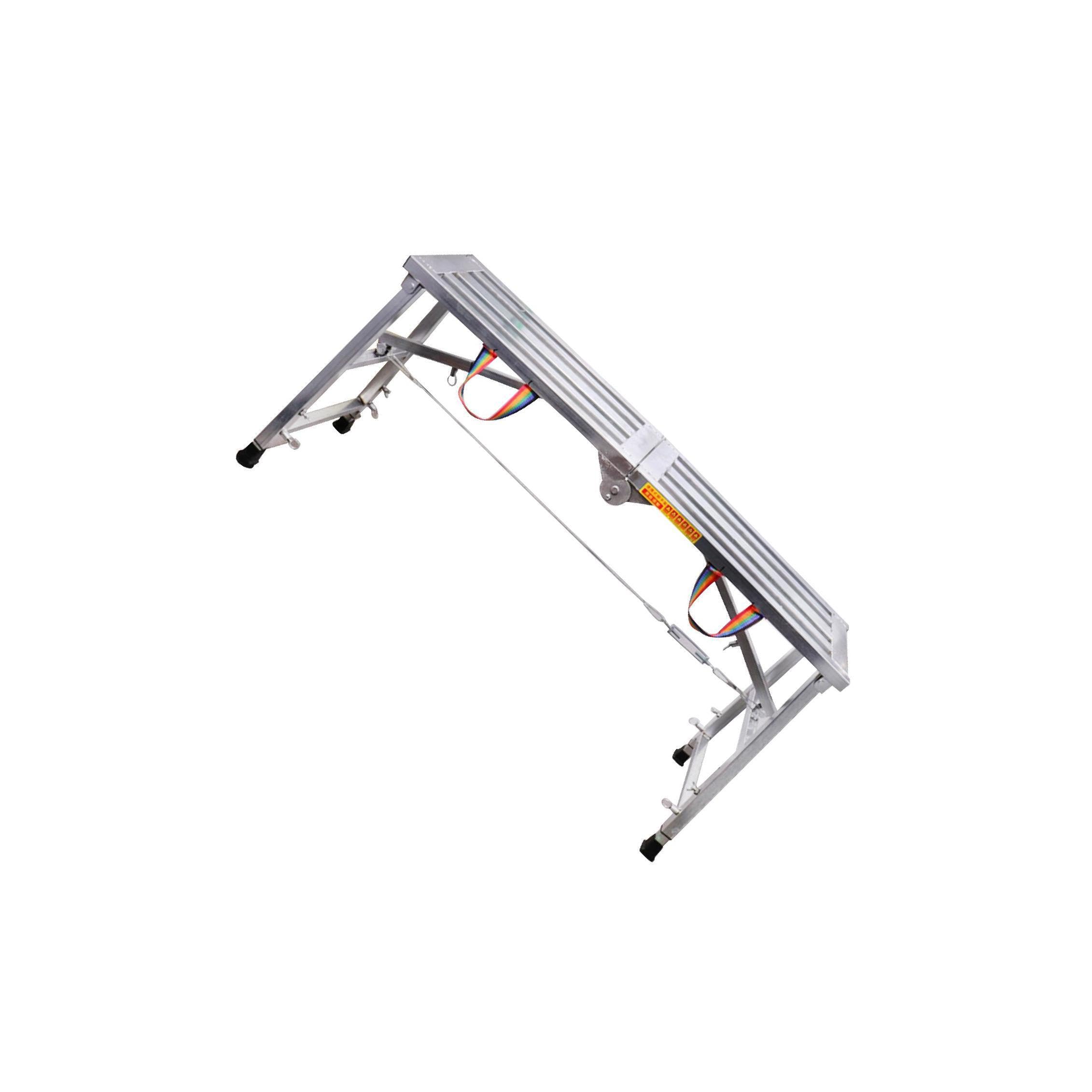 Plataforma de Trabajo Plegable de Acero Resistente con Altura Ajustable para tareas de Pintura y Limpieza. Andamio portátil con Altura Ajustable.
