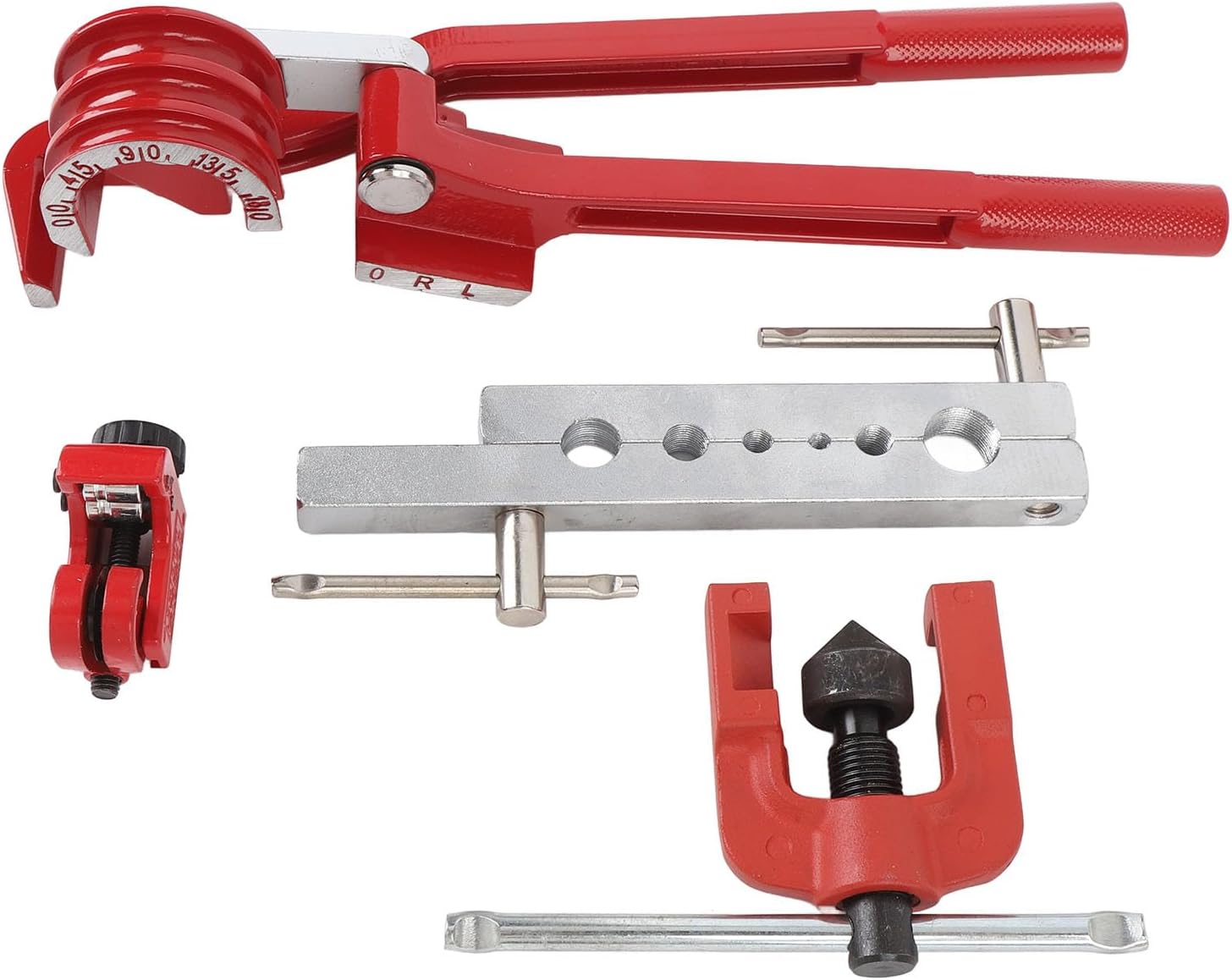 Luocute 3/16 Brake Line Kit with Brake Line Fittings and Tubing Bender, Professional Copper Coated Flaring Tool Kit Car Accessories Fits for Most Hydraulic Braking Systems