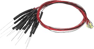 1206 Pre-Wired Micro LED, 12 Pcs 3-6V Pre-soldered Mini Light Emitting Diodes Surface Mount Device for Model Building, DIY, Science Projects, 9.8" Length, Cool White